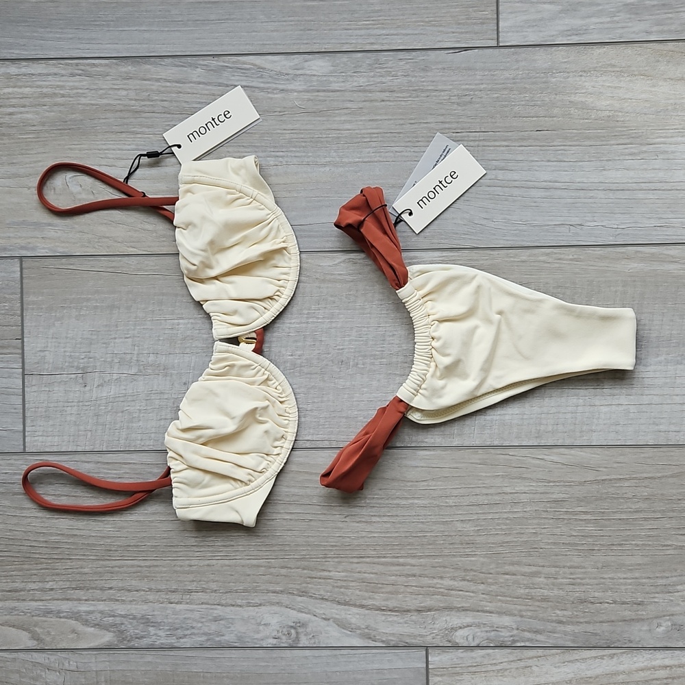 Montce Cream and Rust Two-Piece Bikini Set